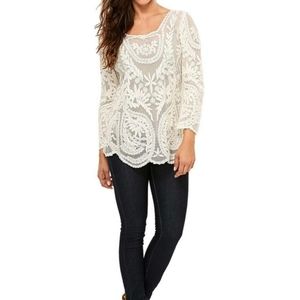 American Rag cream lace top